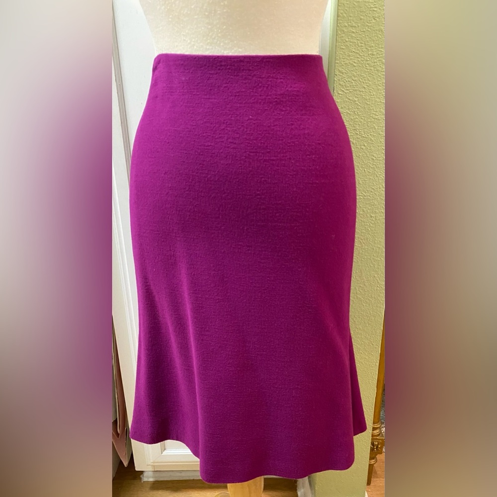 MOSCHINO Cheap and Chic Chartreuse Violet Wool Crepe 2pc Suit Flowers 10 New - Picture 8 of 9